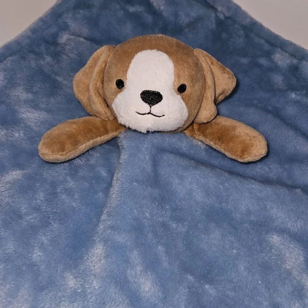 Carter's Blue Brown Puppy Dog Lovey Plush Stuffed Animal Baby Toy SOFT Fleece